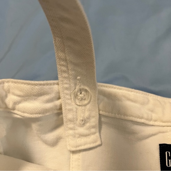 GAP Cream White Jean Button-Front Mini Dress Size 6 - Picture 4 of 9